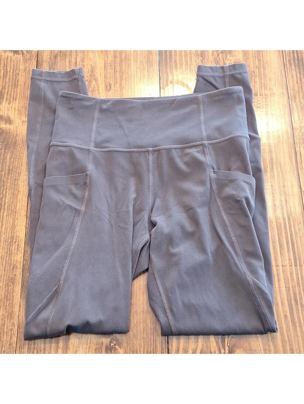 Athleta Dark Gray Purple Long Athletic Pant Size Small